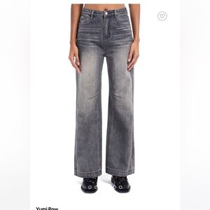 Women's Gray Wide-Leg Jeans
